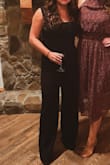 I loved this jumpsuit. I ordered a M and an L for a rehearsal dinner because I wasn't sure my size. It runs a little on the small side. But the large fit great and was flattering. It was long but I just wore some pretty tall booties with it. For reference I'm 5'5" and 160lbs. Another girl at the wedding also loved it so much she bought the M from me. - Kendall L.
