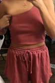 The color was not what I expected. Not a bright pink at all, more of a light red color/mauve. The shorts overall were quite baggy on me and not very flattering. I am usually a size small in shorts so this was surprising. Unfortunately, I bought this on final sale, so I can't return it - beware! - Ashley L.