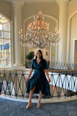This dress is absolutely beautiful. I ordered it specifically to wear to an afternoon tea event and received many compliments. The color is beautiful and it fit perfectly. I am normally a size 4 but wanted a little looser fit, so I ordered a medium and it fit perfectly. Highly recommend this dress. Would be great to wear to a wedding. - Erin D.