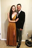 I'm 123 pounds, 5'7" and went with the XS. It fit like a glove, very flattering and I received a lot of compliments at the formal wedding my husband and I attended! I have little to no chest at all, so some fabric tape probably would have been helpful but it wasn't too big of an issue for me since the straps are adjustable. I will say I had no room to grow and there is little to no stretch room, so a S would have been better if I wasn't going for this look (but I was). Would definitely recommend and will be back soon for more beauties. - Kassi C.