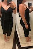 This dress is beautiful and so flattering! It's perfect for the holiday party I'm wearing it too! Very stretchy and comfortable. - Samantha G.