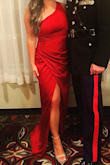 Absolutely loved this dress. I actually received it the day of my event and instantly fell in love. The fit was perfect, with a little stretch! So flattering especially with the slit! 10/10 recommend!! - Kristine L.