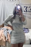 Great material, sequins and fit are perfect, and I love the shoulder pads! - Samantha S.