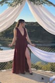 This dress is beautiful! I'm pretty tall & it was long on me, plus the slit and cut is sooo pretty. Perfect for a bridesmaid dress! - Stephanie C.