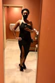 My husband picked out the dress for a wedding requiring black attire. Very nice pick! I need an xl for my hips. As expected, the top was a little less fitting only bc I'm a large in tops so I had to keep making sure I wasn't exposed (not a big deal). But I did not have to keep pulling it down at the bottom which I was very appreciative of. I felt very confident in this selection. - Eboni T.