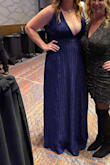 I felt super fabulous the entire evening! Great material was VERY comfortable. Great color! Great shimmer! The only loose section for me was on the bust/armpit area. The low v neck worked well for me but could be very revealing, I did use fashion tape and double sided tape to keep the top in place. I did not have to adjust the dress the entire evening!!! I wore heels with it and had to pick up the dress to walk some places but I liked how flowy it was!! - Reana K.