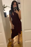 I loved this dress! It fits perfectly, loved the cut out details that add a little sexiness and also the draping over the mid section hides any belly pooch. Great wedding guest dress! I got a medium. - Cynthia T.