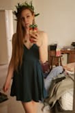 Bought it as a birthday dress! The color is so so amazing, a slightly more blue-green. The fabric is nice, has a nice weight and drape. I'm having fun with different ways to tie the bow! - Shelby C.