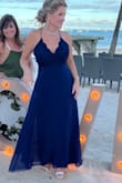 I ordered three dresses and threw them into my cart just thinking I would try them.  I have never been able to wear spaghetti straps.  I am 53 years old and wear a 34DDD bra.  You can understand why I wouldn't normally wear a dress like this.  Well, it was stunning.  I wore it to my daughter's wedding in the Dominican last week and could not have been more pleased.  It covered me perfectly.  The sides were supportive and the back was beautiful!  If you are on the fence, you must look at ordering this dress!!! - Kimberly H.