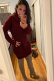 Bought the burgundy for the upcoming holiday/winter season. A little roomy but doesn't swim on me.  Very cozy but you still look dressed up. I liked it so much that I ordered the grey color as well. - Jessica H.