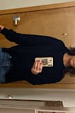 I'm in between a small and medium with most tops-I have broad shoulders as well. The medium is PERFECT. It's heavier but super soft and falls just right. Couldn't be happier! - Anja C.