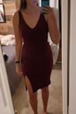 I love this dress a lot. It's the perfect fit. It has a really nice quality material. It's sexy, but not too much. The color is gorgeous for fall too. I am wearing it to a dinner with my husband to celebrate my 30th birthday. It's perfect! - Katie M.