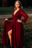 This dress will make you feel like a super model!! Perfect fit, flattering wrap-type dress. I revived more compliments than I can count wearing this stunner! - Shannon M.