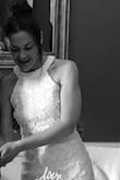 I wore this dress for my wedding and it was perfect. Simple yet elegant.  I love the neckline and the length was just right. It was not see-through at all and I paired it with a pair of white sock boots also from Lulus. Got so many compliments. It was a perfect dress for a small intimate wedding. - Nicole P.