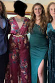I wore this dress to a wedding in NYC and got a lot of compliments! My only critique is that you could see my belly button a little with the way of fabric fit. The rest of it was great! I wear a 32G and I never felt like I was going to be exposed either. - Amanda S.