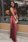 Purchased for a black-tie wedding and received SO many compliments. LOVED the fit of this dress. It was a little loose at the top but was still flattering even with a large bust. Wore 3in heels so didn't need to hem, but it hit right at the floor. Received so many compliments and can't wait to wear it to another formal event! - Kailyn B.