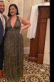 So beautiful.
Straps are super long had to get them tailored.  Wore it to a wedding and it was do sparkly and elegant.  Gave me grammy met gala vibes. Looks like a $400+ gown. - Ana M.
