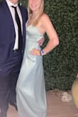 I'm not one to usually post reviews but this dress was awesome for my sorority formal. I'm usually between a size 6 or 8 so it makes picking a size hard. But I went wit a 6 and it fit perfectly. Wasn't too loose or too tight! - Tatum R.