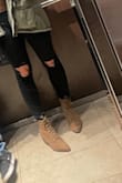 I had my eyes on these boots for a while so as soon as they came back in stock in my size, I had to grab them! They are so cute and perfect with some jeans and a sweater. They fit great too, very comfortable. - Kasey C.