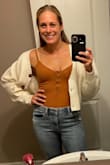 I love these jeans! I love the stretch. I have larger thighs and a smaller waist, I ordered a size 9 and it fits great with some extra room to not squeeze too tight. Does get a little large once you wear them, but after you wash it fits perfectly again. - Heather G.