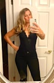 Loved this top, a big fan of bodysuits. Not too revealing yet sexy and I was able to wear a normal black bra under it despite the lower cut front (could also wear pasties). Highly recommend & I'd buy it in white if they made it too! Paired it with black jeans and high suede boots for an all-black look while out in the city! - Sarah L.