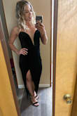 This dress is absolutely gorgeous. I wore it to a wedding and got a lot of compliments, and felt very good in it. I ran into an issue with the bust though, which isn't the dress's fault. It has a rubber grip and boning to keep it up, which is a great idea, but I am an A cup and the shape of the boning wasn't quite right for my chest. I then had a hard time finding a bra that would help push the girls up and not be visible with the deep plunge. Ended up getting sticky things but as the night went on they kept popping out the top, and I felt like the dress was slipping, but again, not the dress's fault, I just have a very small chest. I definitely recommend this dress, it was comfortable, it fits well, I felt very good in it, and was a great price. - Elizabeth C.