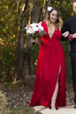 I loved this dress sooo much!!! I actually wore it as my wedding dress! I lost a bit of weight before the wedding so I probably could've gotten away with a small for a more snug fit but still wore the medium and it was beautiful!! I recommend fashion tape to seal the bust area. - Lori B.