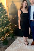 Loved this dress! It fit like a glove and was so comfortable all night. Didn't need a bra either which was a plus. The only issue I had was that the straps would fall down when dancing. - Kaitlynn L.
