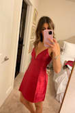 Looks exactly like the model, great for a lanky frame. Fabric is luxurious in person. Looks expensive. - Rhiannon F.