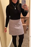 This skirt is perfect for winter! I paired it with a bodysuit, tights, and booties and received a lot of compliments. - Laura H.