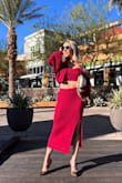 This set is as pretty a color in person as it looks in the photos. It's warm, comfy, stretchy and easy to mix and match with other clothes. The top runs a little long in the straps for me as I have a short torso but I love it. - Eve D.