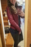 I really love the fit and color of this jacket. The color is true to the picture, although I wouldn't call it burgundy, as it is a bit more pink than a real burgundy. I got an XS which is my usual size. It is definitely a little snug (I could just barely zip it, but honestly I never would), especially with a thicker layer underneath, but as someone who finds it hard to find smaller jackets, I love the way it fits. - Meghan L.