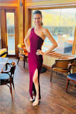 I absolutely love this dress! It has such a classy but sexy feel which was exactly what I was looking for. With being so tall, long and lean, dresses can be hard to find and fit. Absolutely love the dark burgundy color too! - Devon Z.