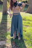 The fitted waist with the flowy skirt makes this so flattering!  It's a great length in the front to show off a little leg and some cute shoes, and the back moves gorgeously like a long gown! - Charli R.