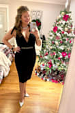 Super impressed by the quality of this dress!! The fabric is fantastic and fits like a glove. Definitely cannot wear a regular bra with it. I wore a plunging Spanx garment underneath. If you have larger breasts, pass on this one but it is super flattering for medium to small chests. - Tara M.