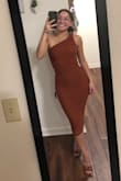This dress is so flattering!! I am so petite and have a very small bust so it's hard to find dresses that make me look my age & not a total bag on me! Would buy in more colors! Wearing this to a wedding in March! - Yesenia H.