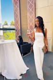 Was torn between a small or medium, so glad I went for the medium. Wide leg, nice strong material. Keeps the boobs perky. Not see-through. The only minimal complaint, a little snug at the stomach. - Joy J.
