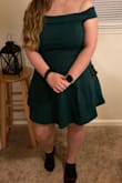 I love this dress! I bought it to wear to a wedding and the fit is amazing and the off the shoulder is so cute! I'm definitely on the curvy side and busty and it still fit very well! The material is very thick but still flexible, it feels very high quality. I will definitely be buying more dresses from Lulus! - Chyna M.