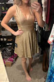 The dress is cute, but I don't love it. I felt like the strap area was gappy how it was sewn.. or maybe I'm gappy. Overall, it's cute, but not what I was looking for. - Ashton F.