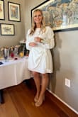 Classy and so comfortable! I could not have chosen a more perfect dress for my bridal shower. I received so many compliments! I originally ordered a large but exchanged for an XL giving me a little more length and room in the bust. - Meredith T.