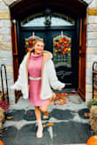 I wore this for my 23rd birthday brunch and I absolutely LOVE the dress! The material is amazing & of great quality - plus it kept me warm when it lightly snowed. Overall, I'm so happy with my purchase! - Natalie P.