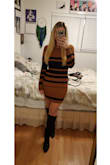 I called this my "Charlie Brown" dress and I got SO many compliments! When I got it I thought there was no way on earth it would fit, it looks so tiny. Buy the material is super stretchy and SO SOFT. I highly recommend this dress! - Rachel D.