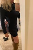I love the way it sits at the neckline and the best sweater dress to date. Hangs so nicely. I prefer no belt but cute with belt too! - Ananda F.