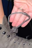 These boots look exactly as advertised, but not made of good quality, unfortunately. I've only worn these a handful of times (just to work) and they just look beat up already somehow. The shoelace on one snagged soo badly too. I'm not sure what to do. The clips on the side where the shoelaces go get "stuck" or "connected" to the other shoe and it just makes for an overall awkward bootie that I don't recommend :/ - Missy G.