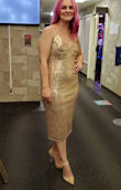 This dress is stunning! The fit and hug it very flattering. A little side note to future buyers. 
Just below the bust the dress has support, allowing some shape for the waist. The top is padded so the dress can be worn braless. A larger chest might have difficulty, like myself, not wearing support. My boobs eventually couldn't be held in the cups and started falling below the expected placement. (I had to keep pushing the girls up into the cup)
Also, fare word of warning to curvy girls. The back slit is 13 inches. I have a larger bottom then top, so the slit was right below my cheeks... I could not bend over. 

Altogether, I felt really pleased with this dress and I am happy with my purchase! - Bethany C.