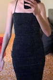 I ordered this dress last minute for a formal event and got so lucky when it came- it fit great. It is stretchy so it has some give on the sizing, and makes it so it hugs the body and curves in such a sexy way (I have lil-no curves and this thing made me look like I got sooome hips woo). The square neckline is really flattering, and the straps are adjustable which is amazing. The ruching did not end up being over the top with the shimmers- it all meshed so well to make it look fancy and fun. And GIRLS this dress is SO COMFY I could sleep in it. So you can have your cake and eat it too- stylish and comfortable!! - Sarah D.