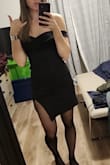 Great look, sleeves are not annoying at all, stayed in one spot all night. Maybe because it was form-fitting but I had a little problem with the slit being in a weird place. Still wore it and loved it but I can see how it could bother some people. - Sarah S.