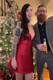 So, I got this dress in a large because it was all they had and had it taken in, and oh myyy the compliments I got at my Xmas party. Gorgeous dress, shape, and structure are perfect. Did have some close calls chest-wise when bending over but nothing to write home about. Great dress. 10/10. - Melissa N.