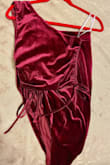 The color is not at all as pictured.  It's almost a deep, dark boudeaux PINK.  I wanted deep burgundy red.  It's not ugly, just not what they are advertising or what I ordered. Would return but was a final sale.  Now I know why.  Seems disreputable to make a final sale item to merchandise that is  not as pictured.  I'm a 34A / 32B & the XS is too tight on even me! (Side note, the skirt fits perfectly in XS (Waist 26", Hip 35") so seems even more odd the top is strangely small.  But it's also the wrong color. Side note:  I don't like pink at all & was expecting for a red dress to surprise my bf (who loves red.)  Super let down.  Do better Lulus.  I believe in you! - Bekka P.