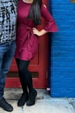 The colour and fit is so pretty. Great for a Xmas party. The material isn't the greatest. Feels slightly cheap and wrinkles easily, but I loved it anyway. Very comfy. - Sara M.